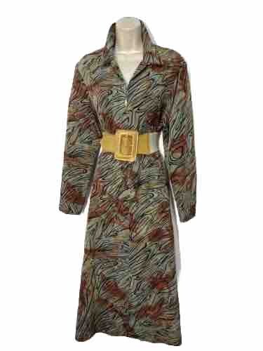 Green brown midi dress - , long