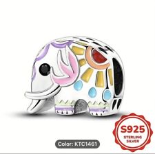 Elephant Charm 925 Sterling Silver Charm for Bracelet Necklace