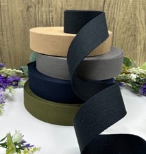 40mm bag strap webbing 100% cotton tote handle black grey green belt PER METRE