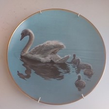 The Hamilton Collection Plate 'Following Mama' Swan With Babies Pattern