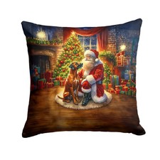 Rhodesian Ridgeback Moments With Santa Claus Throw Pillow