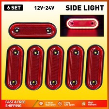 6x Side Marker Light Oval Red