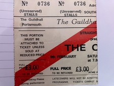 The Clash Ticket stub Portsmouth Guildhall 9th Feb 1980