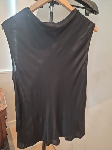 Hush black satin top - black,