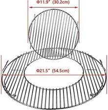 Denmay 8835 Hinged Cooking Grate for 57 cm Weber Charcoal Grills Gourmet BBQ Sys