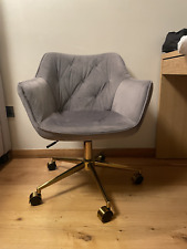 Swivel Office Chair Crushed Velvet Padded Desk Chair Height Adjustable