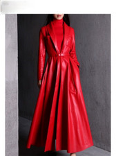 Maxi Leather Trench Coat Women