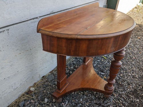 Antique mahogany demi lune