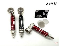 3X Metal Smoking Pipes , Black