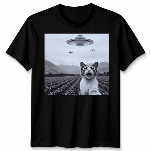 Cat selfie alien - selfie, graphic