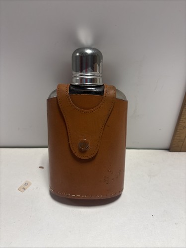 Vintage glass bottle flask - bottle,