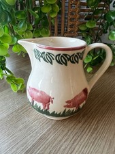 Brixton Pottery Pink Pig Milk Cream Jug – Hand Decorated Spongeware, UK Made