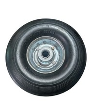 8" x 2.5" Flat Free Solid Rubber Tire and Wheel 3/4" Axles Metal Hub 300 lb Max