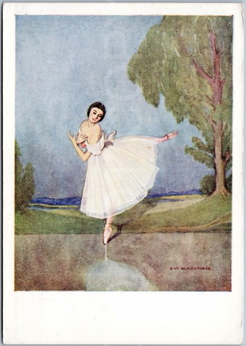 Vintage postcard ballerina - vintage,