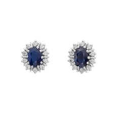 A pair of 18k white gold