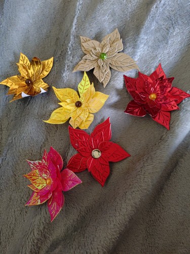 Christmas poinsettia metal - christmas,