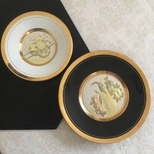 Set of Chokin 24 K Gold Painted Plates