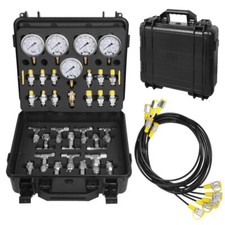 Hydraulic Pressure Test Kit 5 Gauge 13 Couplings 14 Tee Connectors 600bar 5xHose