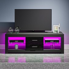 120cm TV Stand TV Unit High Gloss Doors Entertainment Cabinet RGB LED Lights