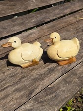 Pair of Rustic Wooden Duck
