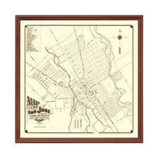 Old Map of San Jose, CA 1872 - Vintage San Jose California A