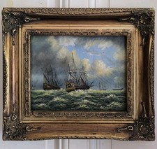 English Marine? Oil On Panel