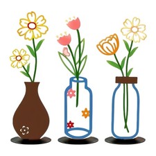 Piece black metal flower - 3-piece,