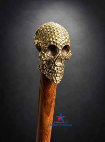 Designer brass skull head - brass,