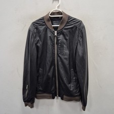 Allsaints Elter Biker Punk Bomber Cafe Racer Leather Celebrity Jacket Size Large
