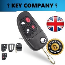 For Jaguar X type S type XJ XJR 4 Button Flip Remote Key FOB Case & Blade