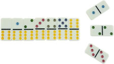 Double Six Colour Dot Dominoes Game Set - 28pcs Plastic Fun Family Party UK