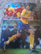Hand Signed Zlatan Ibrahimovic Photo 12x8  Sweden With Coa