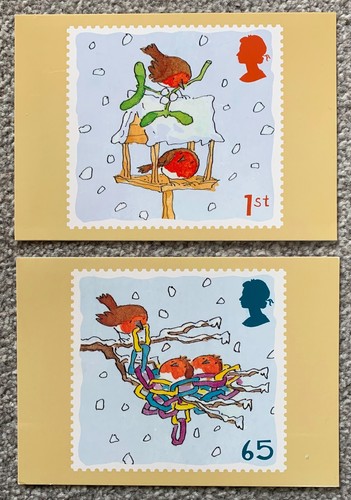 Christmas robin postcards - 2,