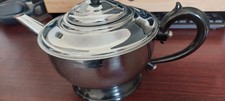 Vintage Chrome Tea Pot Ceramic