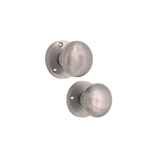 Door knobs pair satin chrome - door,