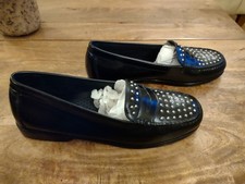 GH Bass Weejuns Black Leather Studded Wayfarer Ladies Size US 9 UK 7