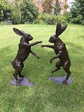 Bronze Boxing Hares Life size
