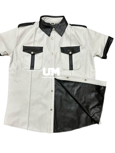 Premium white black leather - premium,
