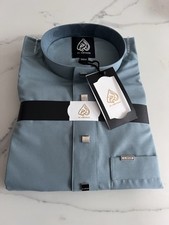 Mens Designer Jubbah Thobe Size 58M Blue in Stud Buttons & Front Pocket Style