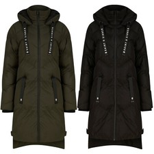 Womens Ladies Long Quilted