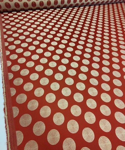 Metres spotty red curtain - red,