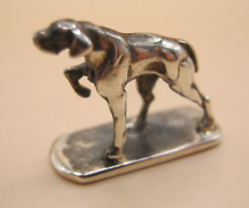 A Fabulous Solid Silver Miniature Study Of A GSP Pointer Dog - Statue Figure