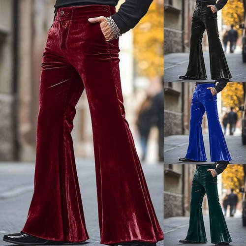 Mens wide leg velvet bell - leg,