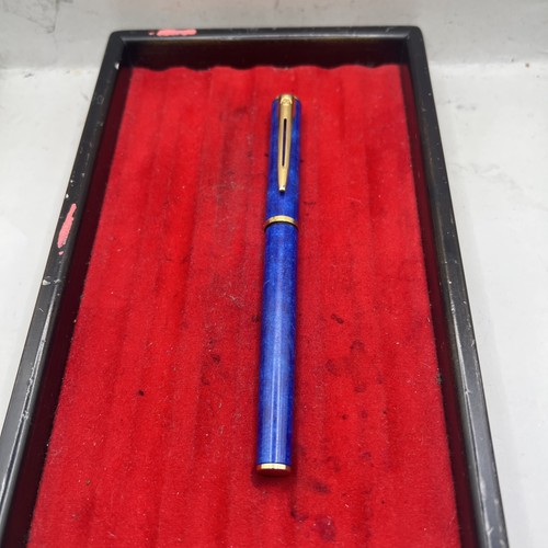 Waterman blue lacquer fountain - waterman,