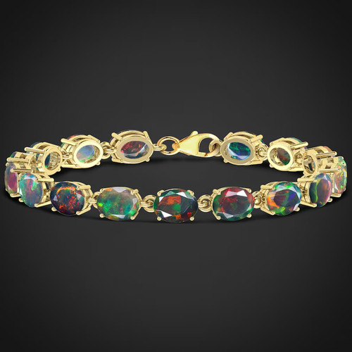 Fire opal tennis bracelet - , for