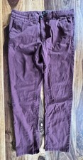 Red Herring Men’s Chino Trousers Burgundy Size 34R