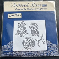 Tattered Lace Arts And Crafts Metal Die Owl Trio