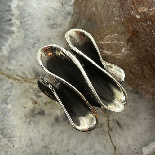 Sterling silver wave design - silver,