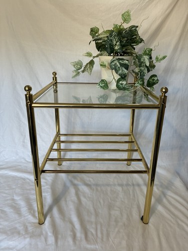 Vintage brass side coffee - side,