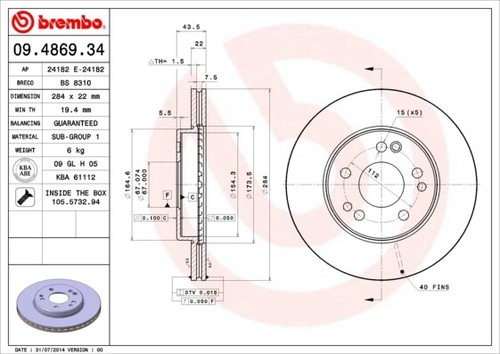 Brake discs front orius fits - front,